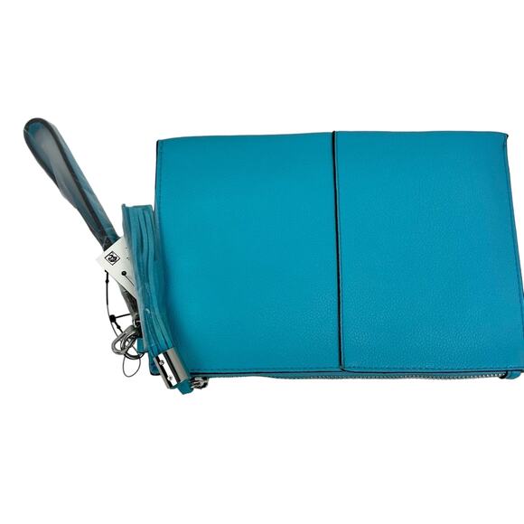 INC International Concepts Aruba Blue Party Tassel Zippered Wristlet - NWT - Picture 4 of 5